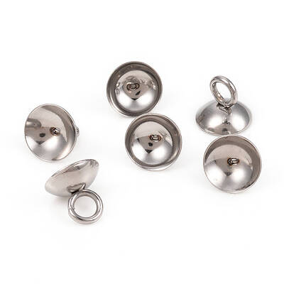 201 Stainless Steel Bead Cap Pendant Bails