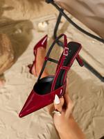 Women's Fashionable Solid Color Stiletto Heels, Elegant Pointed Toe Red High Heels for Women & Girls, Classy Party Sandals, V...