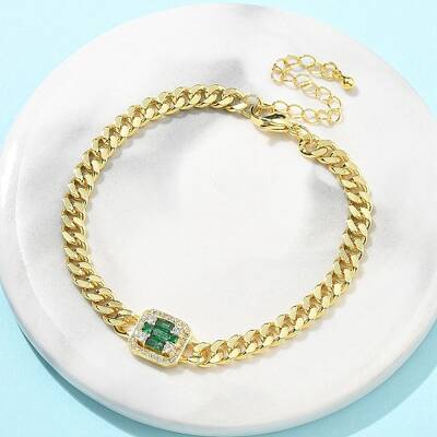 Brass Micro Pave Cubic Zirconia Bracelets