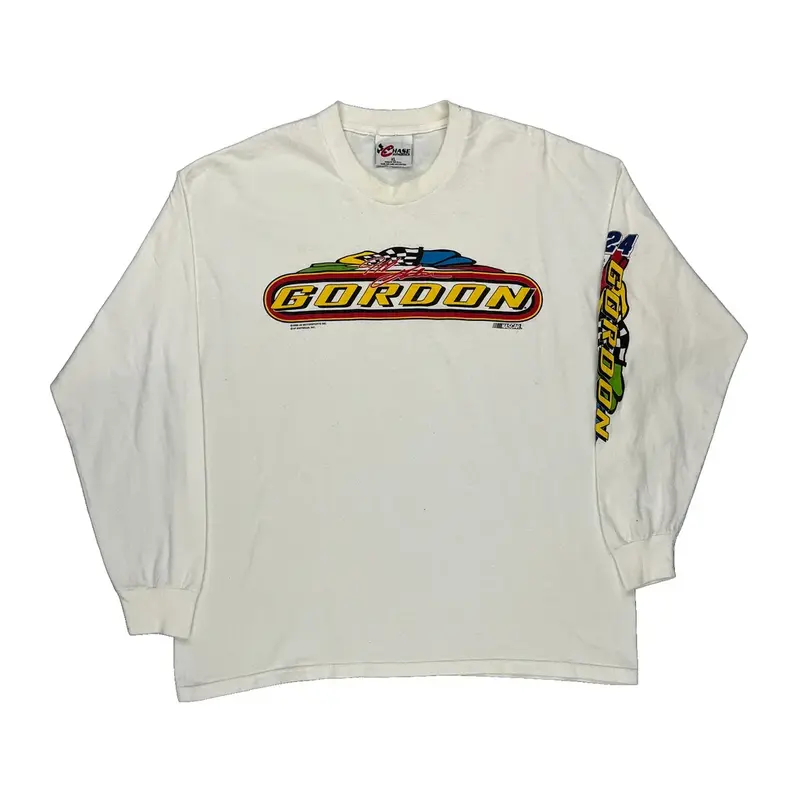 Chase Authentics Nascar Long Sleeve T-Shirt - XL White Cotton