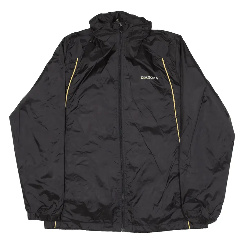 DIADORA Mens Track Jacket Black Hooded M