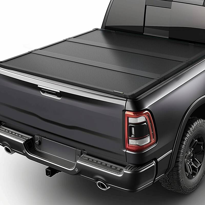 YITAMOTOR® FRP Hard Tri-Fold Truck Bed Tonneau Cover Compatible with 2009-2025 Dodge Ram 1500 (19-24 Classic ONLY), 5.7 ft B...