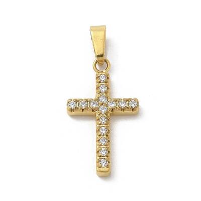 Ion Plating(IP) 304 Stainless Steel Micro Pave Cubic Zirconia Pendants
