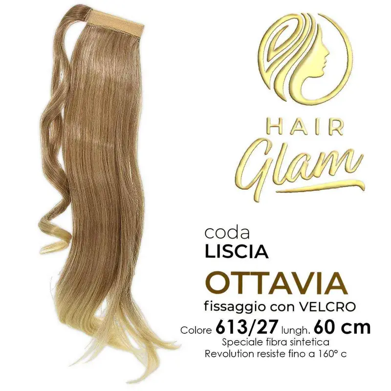HAIR GLAM OTTAVIA CODA W/VELCRO FIBER REVOLUTION Length 60 613/27 cm