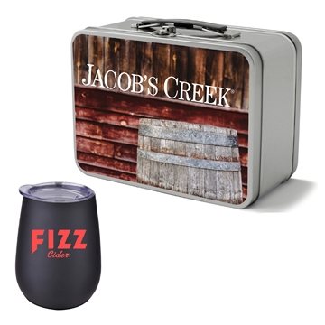 24 Promotional Retro Lunchbox + Single 10 oz Stemless Wine Glass ...