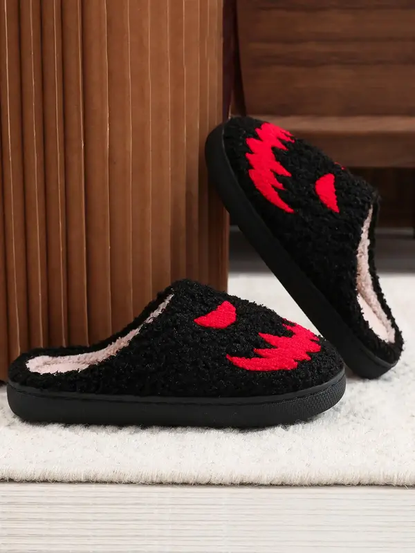 Women's Summer Casual Warm Fluffy Slippers for Gift, Creative Patterned Home Slippers, Round Toe Soft House Slippers for Fall...