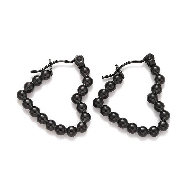 Heart 304 Stainless Steel Hoop Earrings for Women