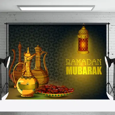 Traditional Lantern Ramadan Mubarak Party Backdrop - Aperturee