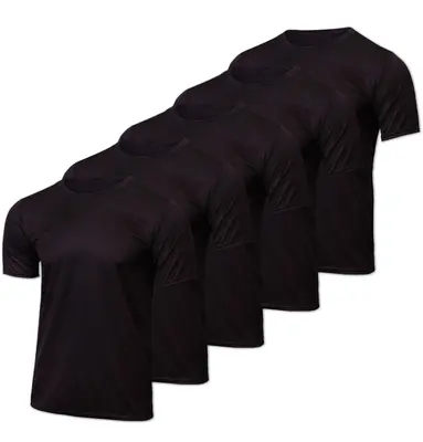Real Essentials 5 Pack Men’s Active Quick Dry Mesh Crew Neck T Shirts | Athletic Short Sleeve Tee (Available In Big & Tall)