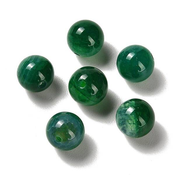 Natural Green Dragon Veins Agate Beads