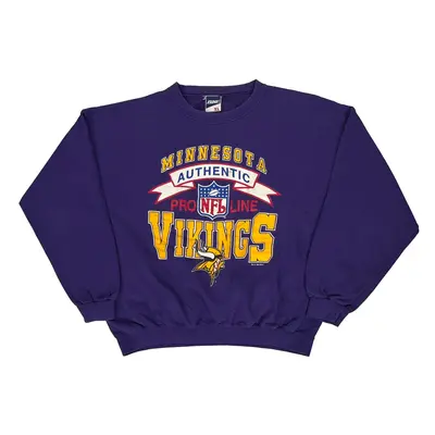 Minnesota Vikings Bike Nfl Sweatshirt - XL Purple Cotton