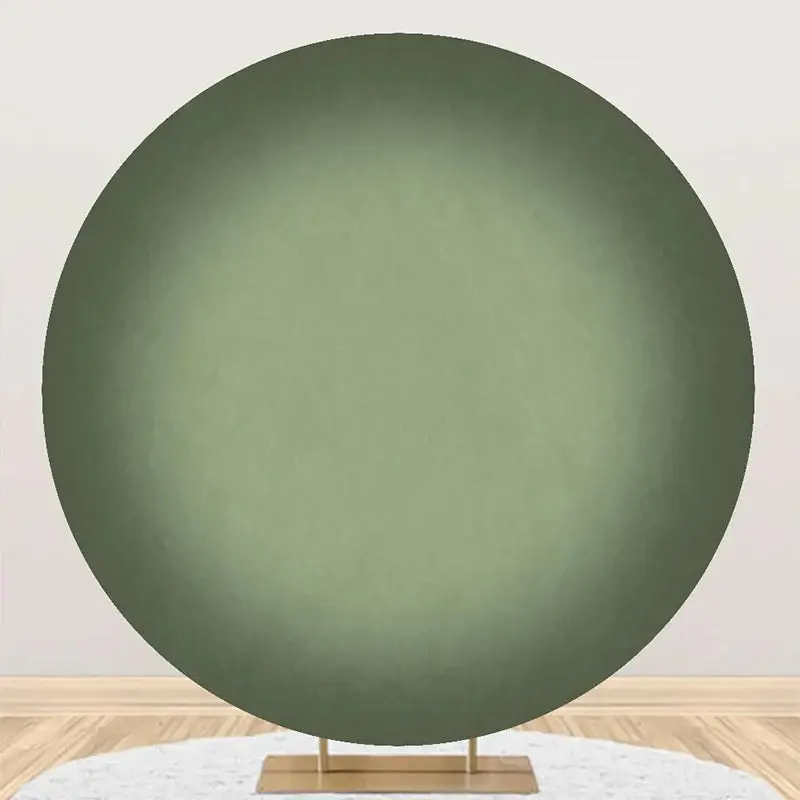 Retro Green Texture Gradient Circle Birthday Backdrop - Aperturee