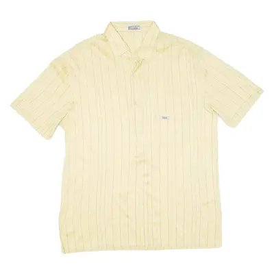 BAILA Mens Polo Shirt Yellow Striped L