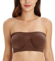 DotVol Women's Comfortable Strapless Bra Underwire Bralette Non Padded Bandeau Tube Top Multiway Soft Womenswear Bra