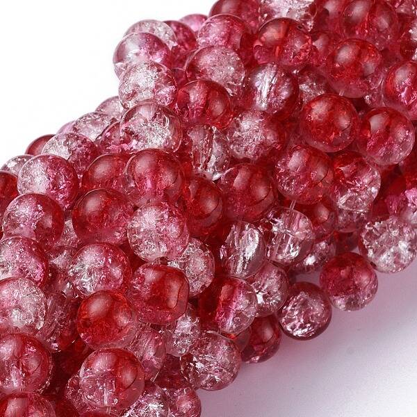 Baking Painted Crackle Glass Beads Strands