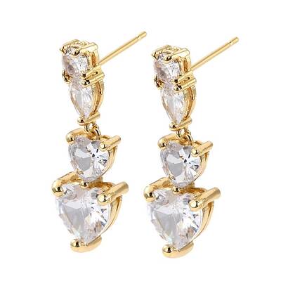 Heart Clear Cubic Zirconia Drop Earring