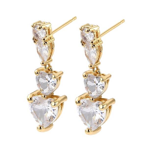 Heart Clear Cubic Zirconia Drop Earring