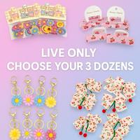 ONLY LIVE Variety Accessories Set CHOOSE YOUR 3 DOZENS MIX AND MATCH Assorted Designs Selections Done Live