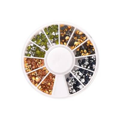 4 Colors Pointed Back Resin Rhinestone Cabochons