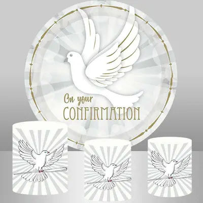 Aperturee White Dove Circle Baby Shower Backdrop For Decoration | Baby Shower Round Backdrop | Baby Shower Backdrop Ideas | R...