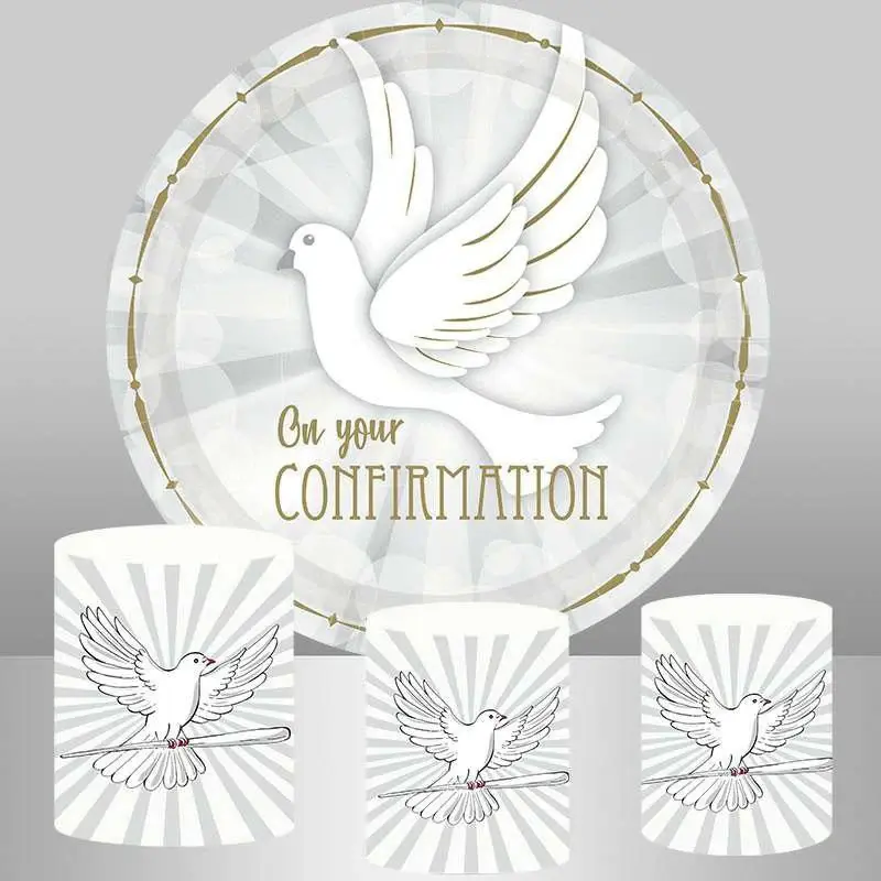 Aperturee White Dove Circle Baby Shower Backdrop For Decoration | Baby Shower Round Backdrop | Baby Shower Backdrop Ideas | R...