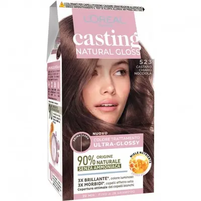 L'Oreal Paris Casting Natural Gloss Ultra Glossy Treatment Color Without Ammonia 523 Light Hazelnut Brown