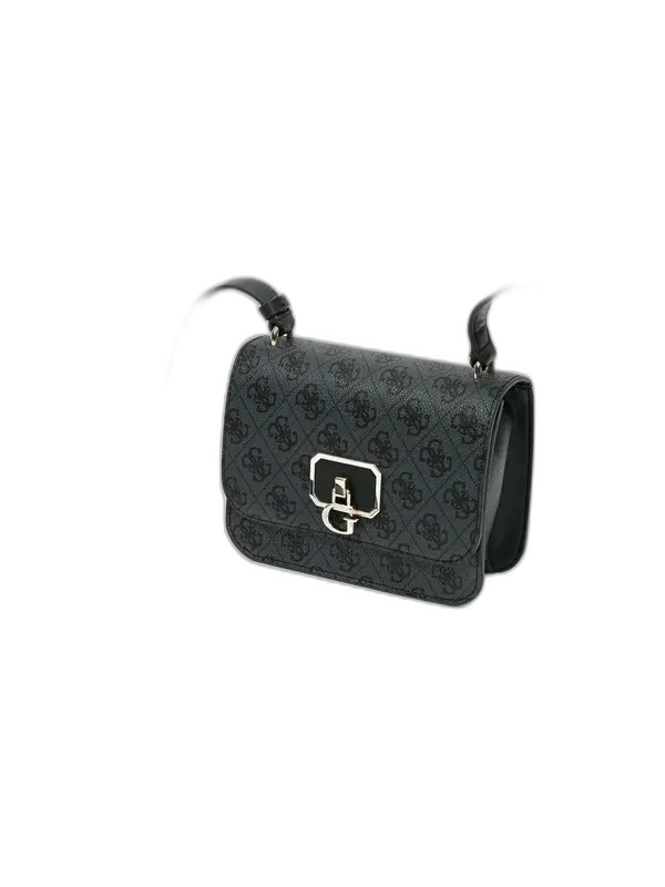 Guess, Carbone, Fabric Shoulder Bag, Black, 79780, 18.5 x 14.5 x 7 cm, Women's