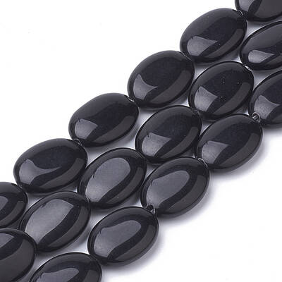 Natural Black Stone Beads Strands
