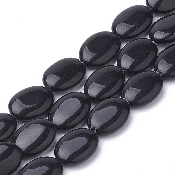 Natural Black Stone Beads Strands