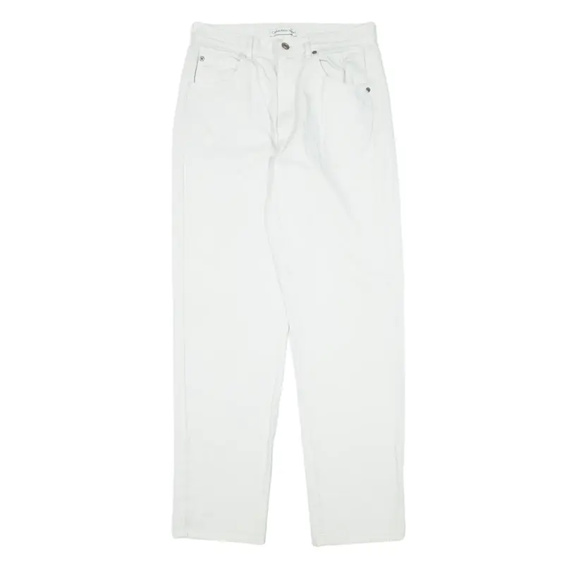 CALVIN KLEIN SPORT Jeans White 90s Denim Regular Straight Womens W27 L29