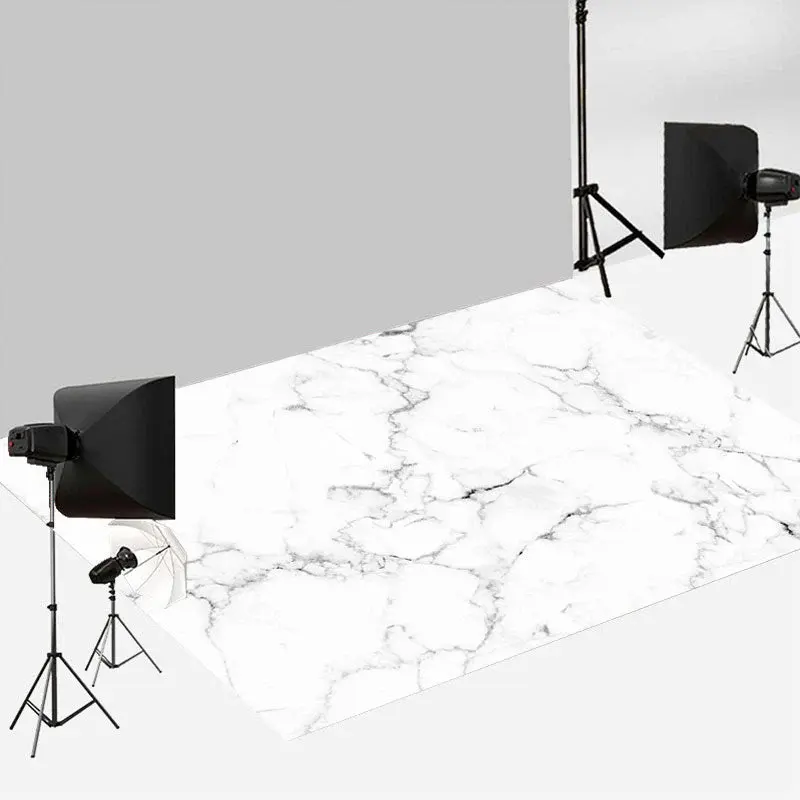 Aperturee White Marble Texture Floor Backdrop For Photography | Floor Drops For Photography | Fabric Floor Mat Photography | ...