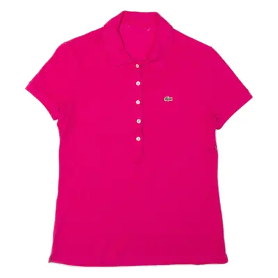 LACOSTE Womens Polo Shirt Pink S