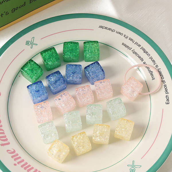 Transparent Crackle Acrylic Beads