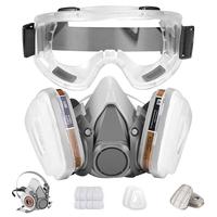 Full Face Mask with 40mm Carbon Filter & 6001 Chemical Filter, Double Use Full Face Mask, Safety & Security Supplies