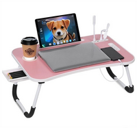 [Summer Sale] Extra Large Foldable Laptop Desk,Multi-Functional Coffee Table With USB Charging Port,Fan,For Bed/Couch Working...