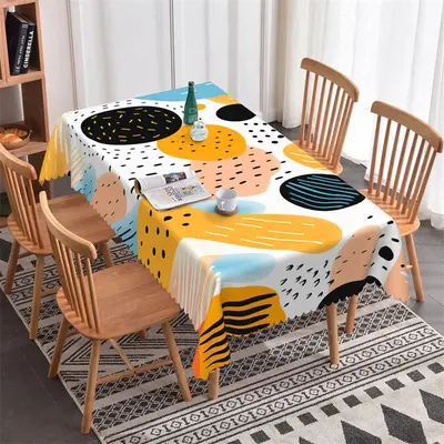 Colorful Pattern Spots Modern Rectangle Tablecloth - Aperturee
