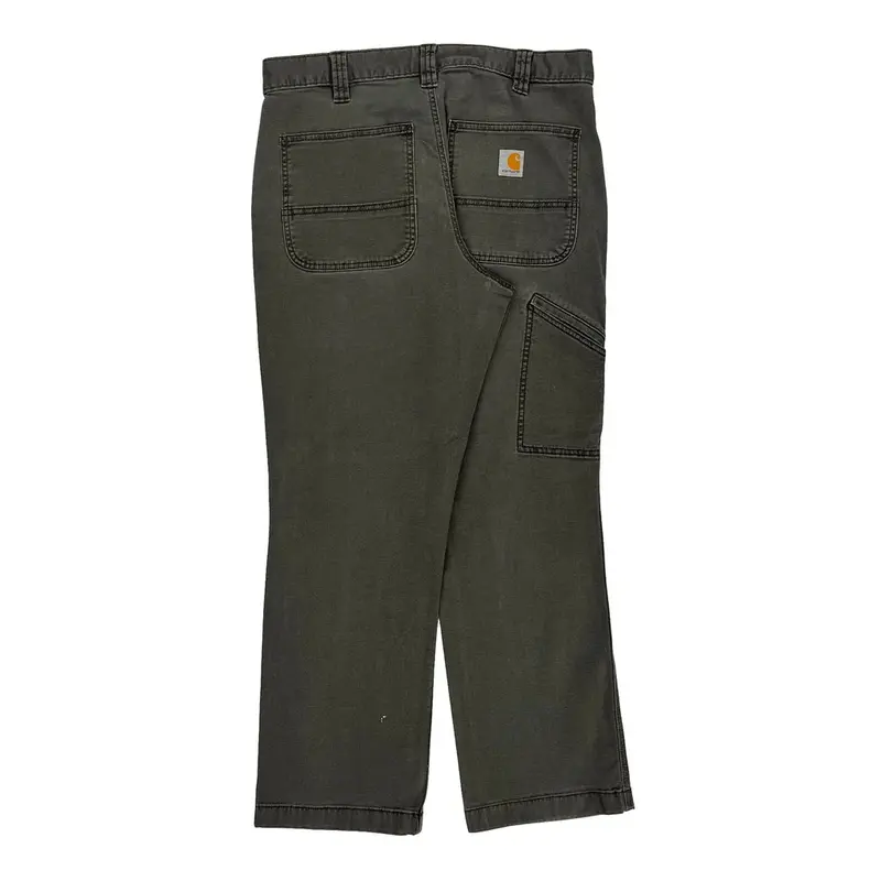 Relaxed Fit Carhartt Cargo Trousers - 34W 28L Grey Cotton Blend
