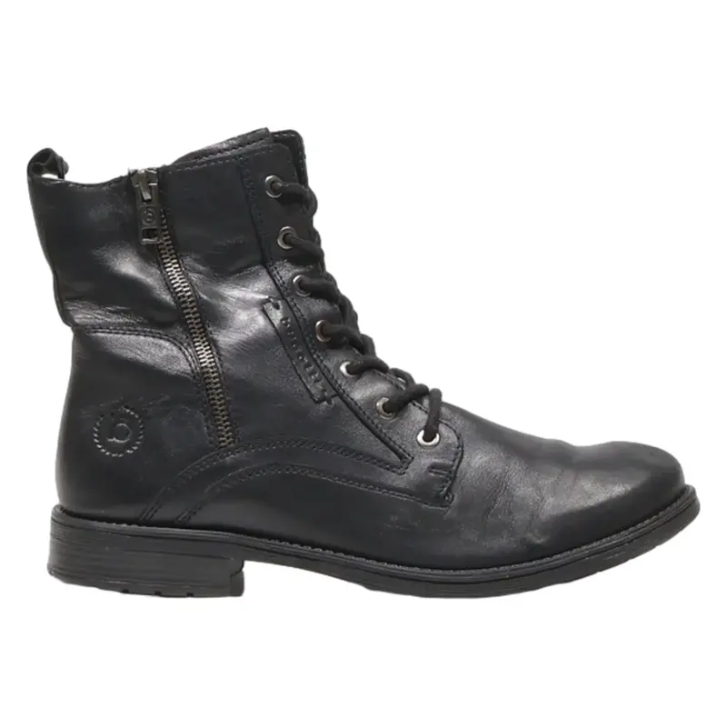 BUGATTI Lace-Up Boots Black Leather Womens UK 6