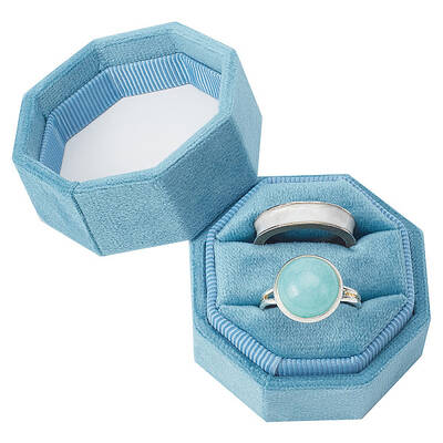 Octagon Velvet Ring Boxes