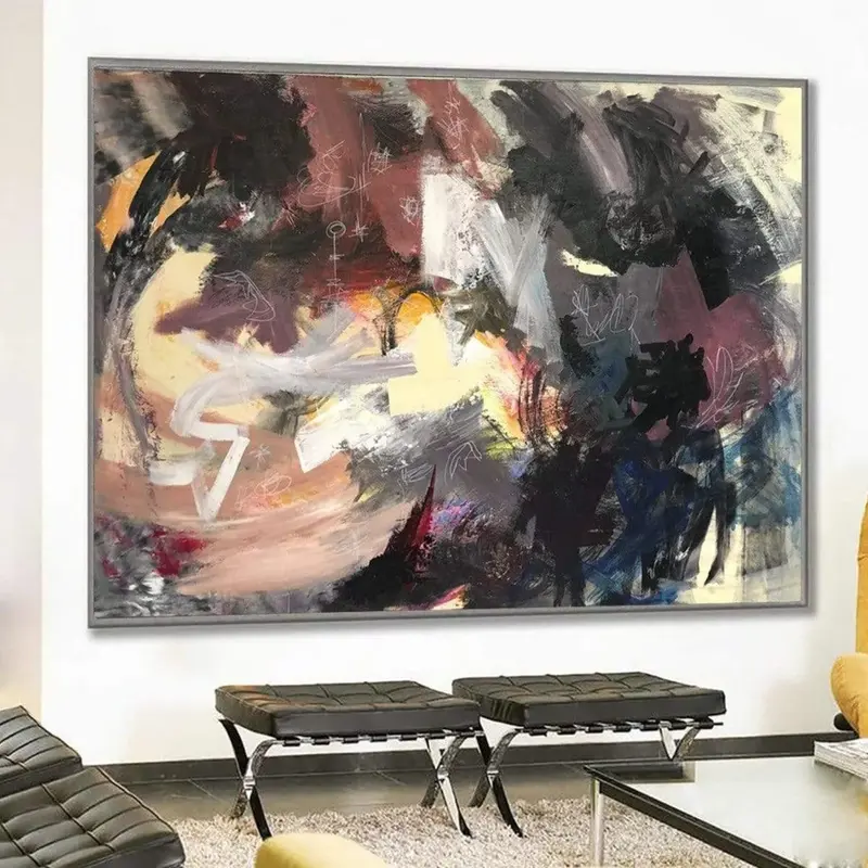 Oversized Original Colorful Paintings On Canvas Acrylic Wall Art Modern Wall Decor | CARNIVAL OF FLOWERS