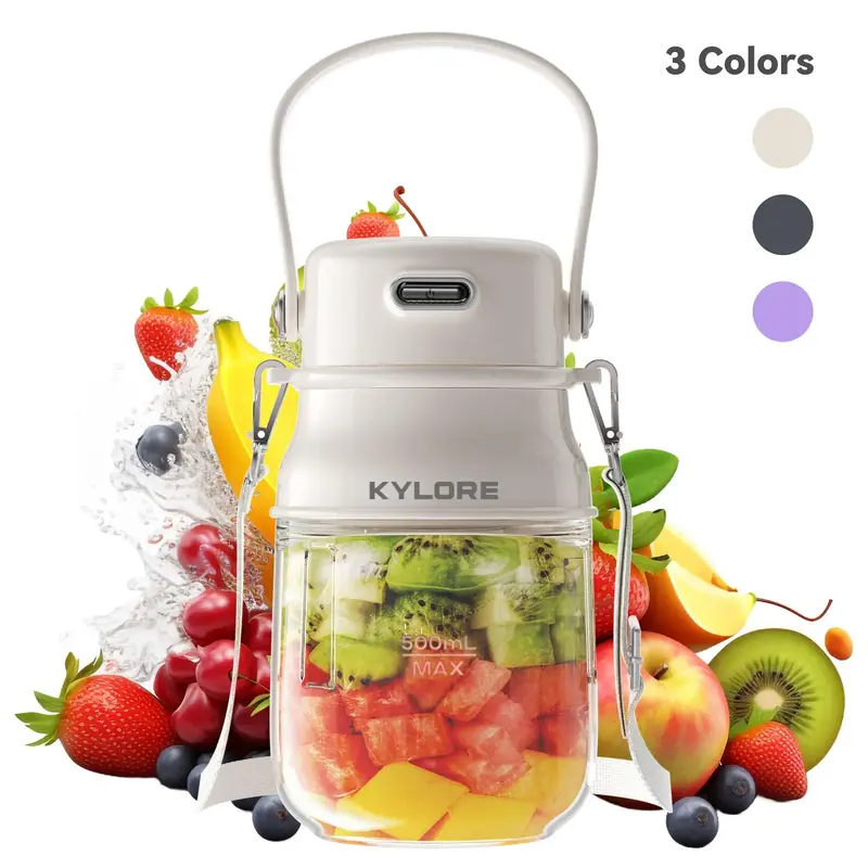 KYLORE 270z/800ml Portable Juicer Blender, USB Rechargeable Blender with 10 Blades, for Smoothies Liquid Diet, Household BPA ...