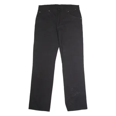 DICKIES Workwear Mens Canvas Trousers Black Regular Straight W34 L34