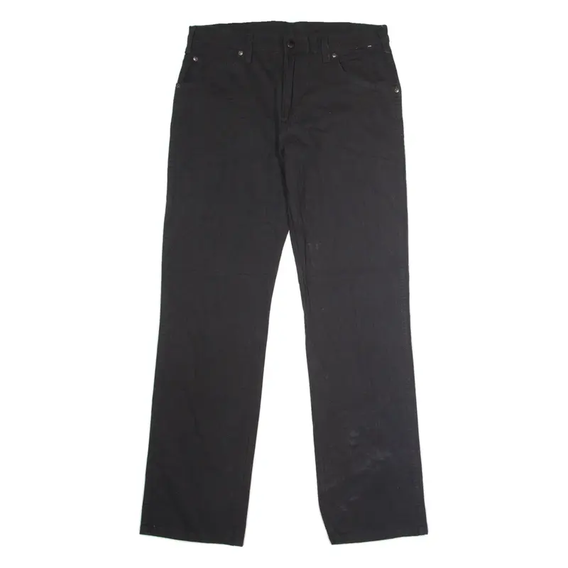DICKIES Workwear Mens Canvas Trousers Black Regular Straight W34 L34