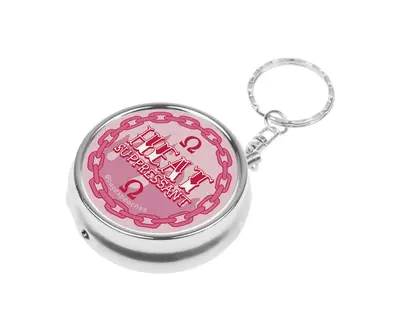 Page's Peaches Omega Heat Suppressant Pill Case Keychain with 3 Way Divider for Travel pill organizer