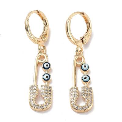 Real 18K Gold Plated Brass Dangle Leverback Earrings