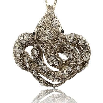 Antique Silver Plated Alloy Rhinestone Big Pendants