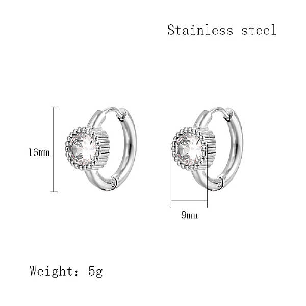 Cubic Zirconia Hoop Earrings