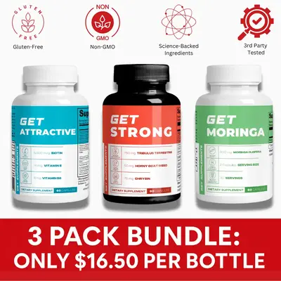 GET Ultimate Health and Wellness Bundle - Attractive Strong & Moringa - Gluten-Free Non-GMO Vegan-Friendly 3 Pack - Healthcar...