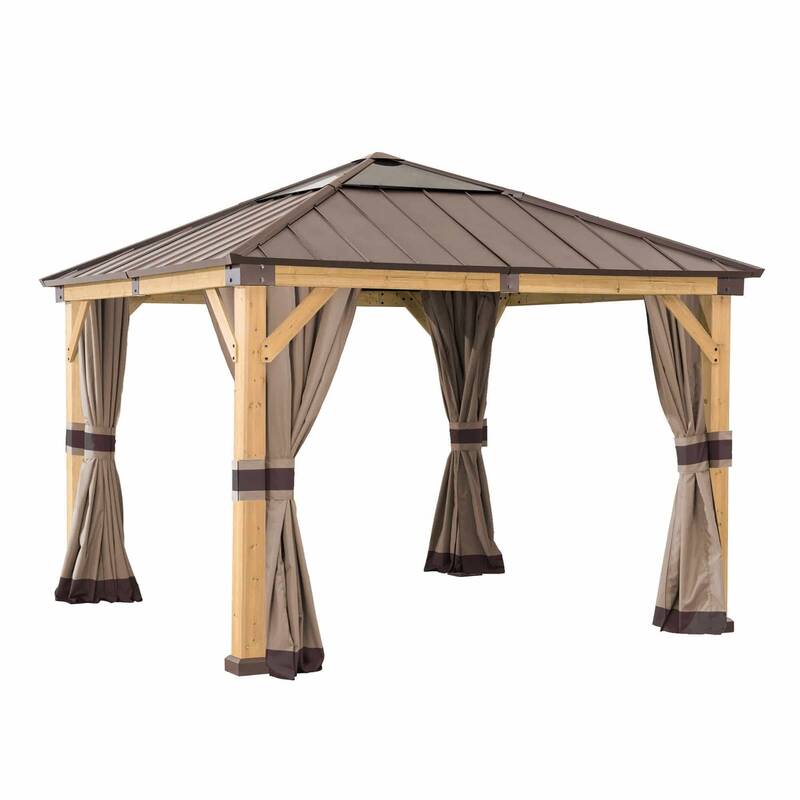 SUNJOY Replacement Curtains for 9 ft. × 9 ft. Wood-Framed Gazebos