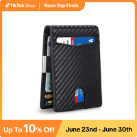 Father's Day Gifts Slim Wallet for Men with Money Clip, RFID Blocking Mens Wallet, Minimalist Credit Card Holder, Front Pocke...